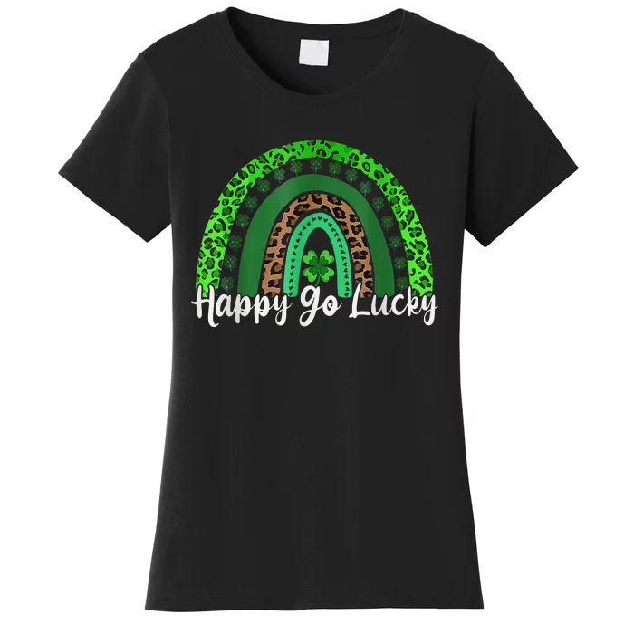 HAPPY GO LUCKY Irish Shamrock St. Patrick's Day Women's T-Shirt