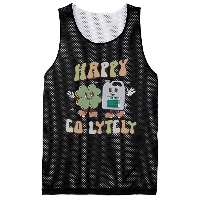 Happy Go Lytely GI Nurse St Patrick's Day Bowel Prep Gastro Endo Nursing Humor Mesh Reversible Basketball Jersey Tank