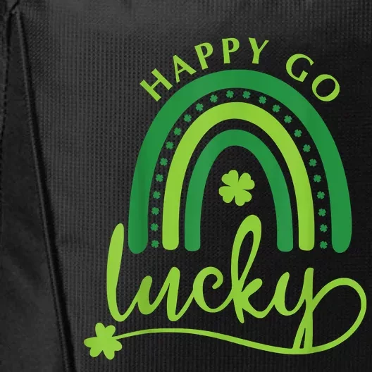 Happy Go Lucky Rainbow Shamrock St Patrick's Day City Backpack