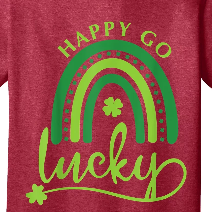 Happy Go Lucky Rainbow Shamrock St Patrick's Day T-Shirt