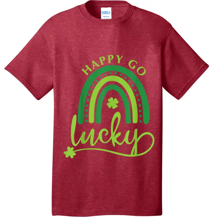 Happy Go Lucky Rainbow Shamrock St Patrick's Day T-Shirt