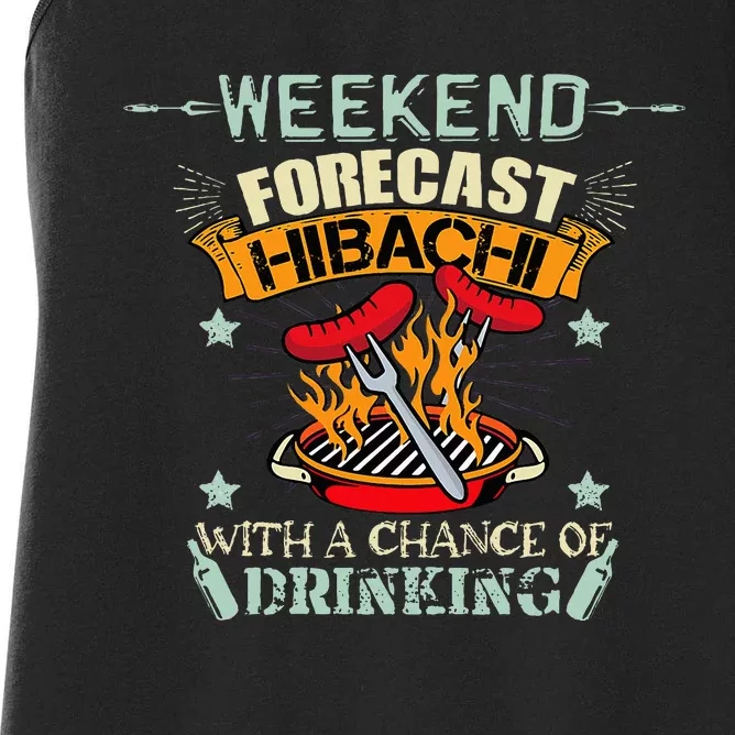 Hibachi Grill Lover Japanese Barbecue Hibachi Women's Racerback Tank