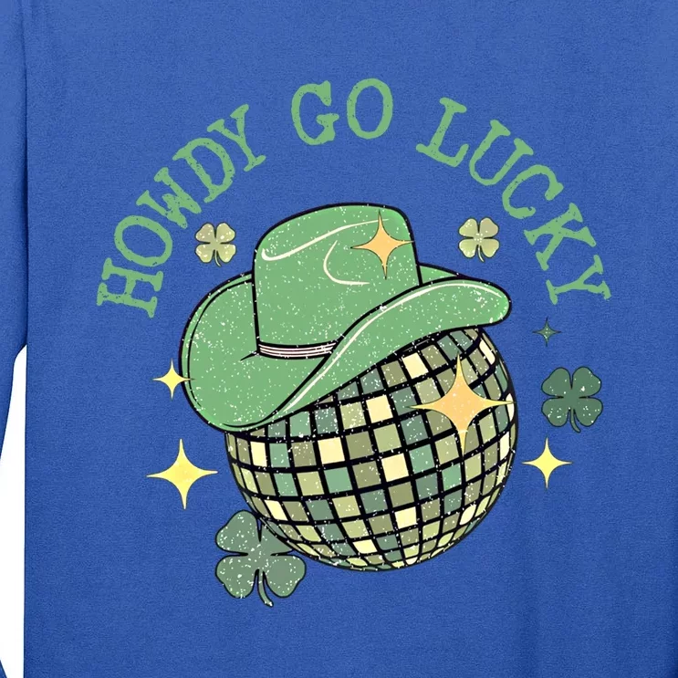 Howdy Go Lucky Western Happy St Patricks Day Disco Balls Cool Gift Tall Long Sleeve T-Shirt