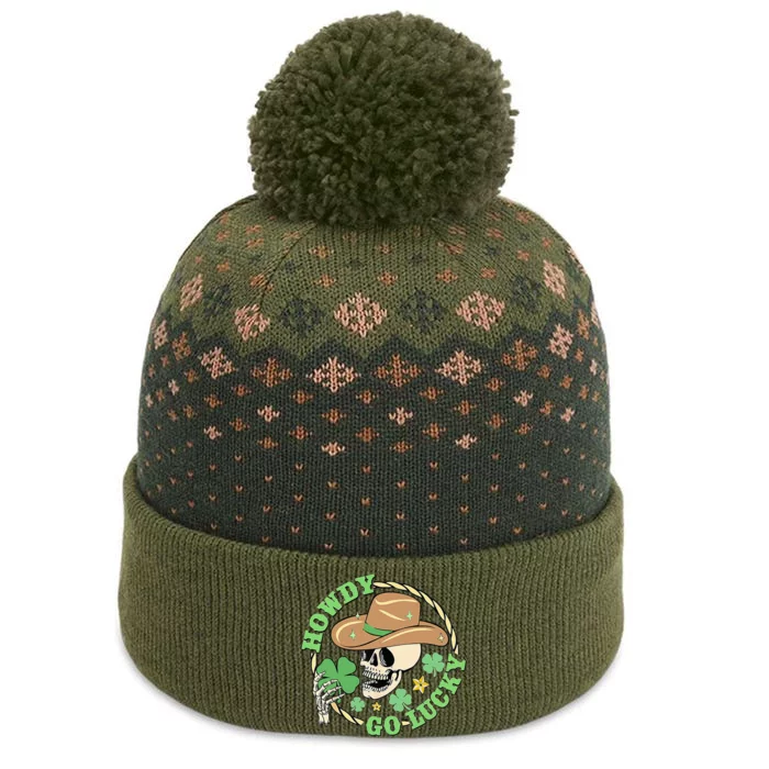 Howdy Go Lucky Cow Western St Patricks Day Irish The Baniff Cuffed Pom Beanie