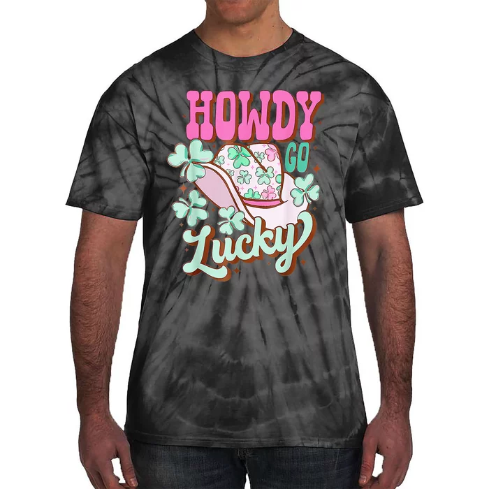 Howdy Go Lucky Cow Western St Patricks Day Irish Tie-Dye T-Shirt