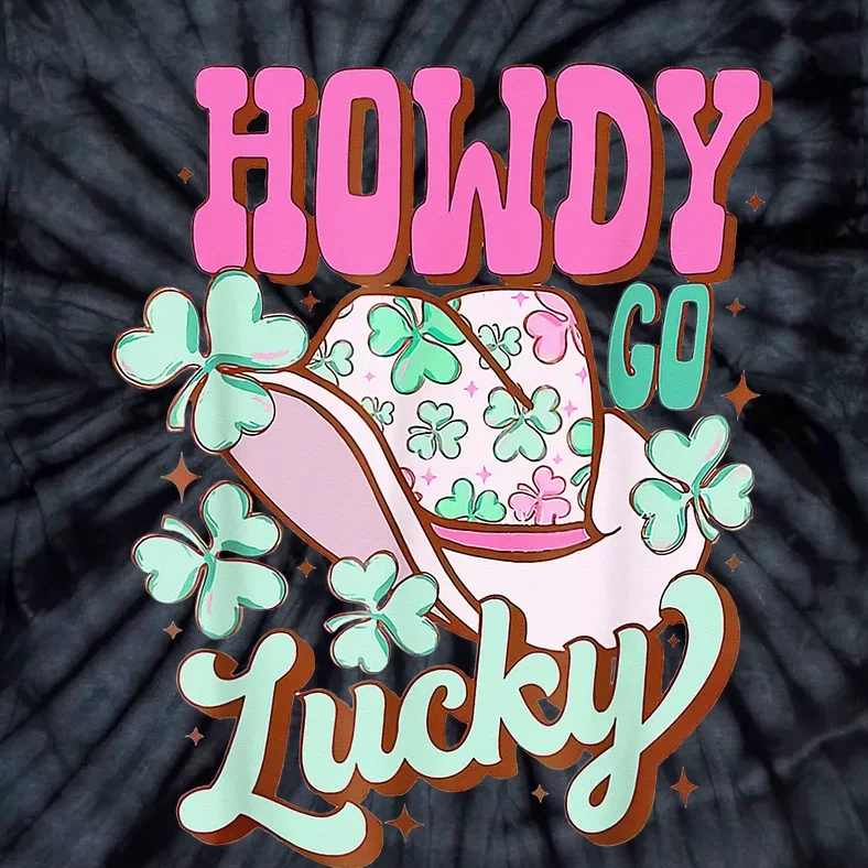 Howdy Go Lucky Cow Western St Patricks Day Irish Tie-Dye T-Shirt