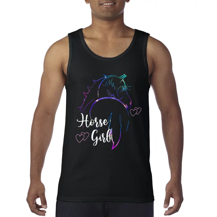 Horse Girl Love Horses Riding Horseback Riding Kids Women Tank Top