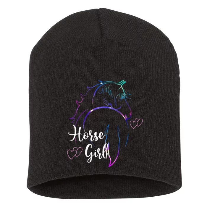 Horse Girl Love Horses Riding Horseback Riding Kids Women Short Acrylic Beanie