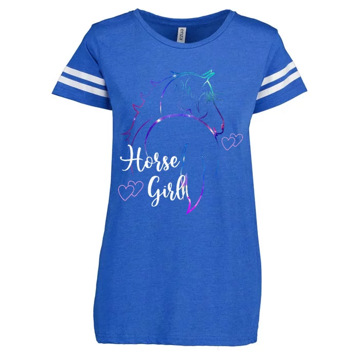 Horse Girl Love Horses Riding Horseback Riding Kids Women Enza Ladies Jersey Football T-Shirt