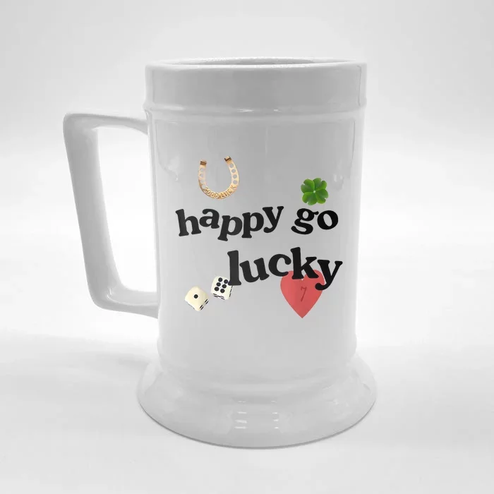 Happy Go Lucky Front & Back Beer Stein