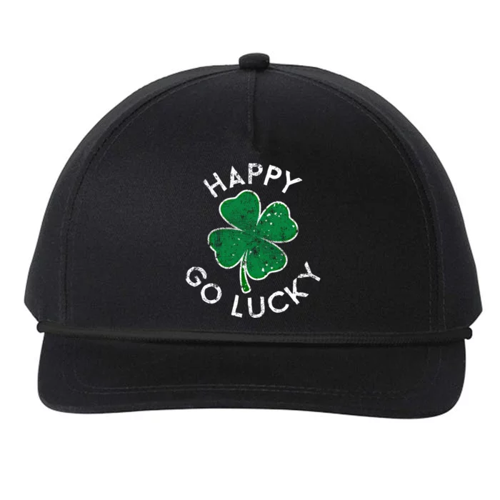 Happy Go Luck Lucky Clover St Patrick's Day Distress Great Gift Snapback Five-Panel Rope Hat