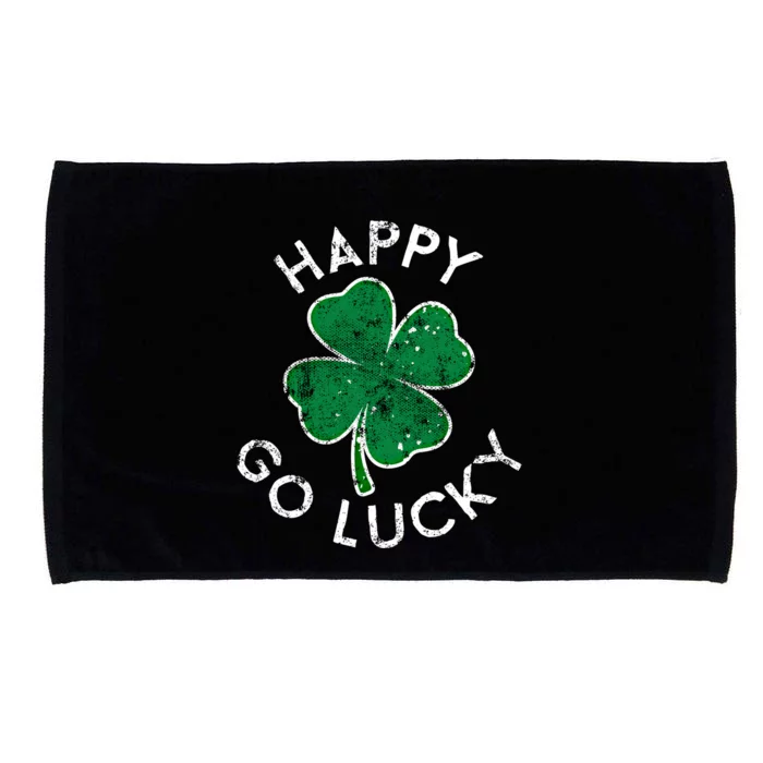 Happy Go Luck Lucky Clover St Patrick's Day Distress Great Gift Microfiber Hand Towel