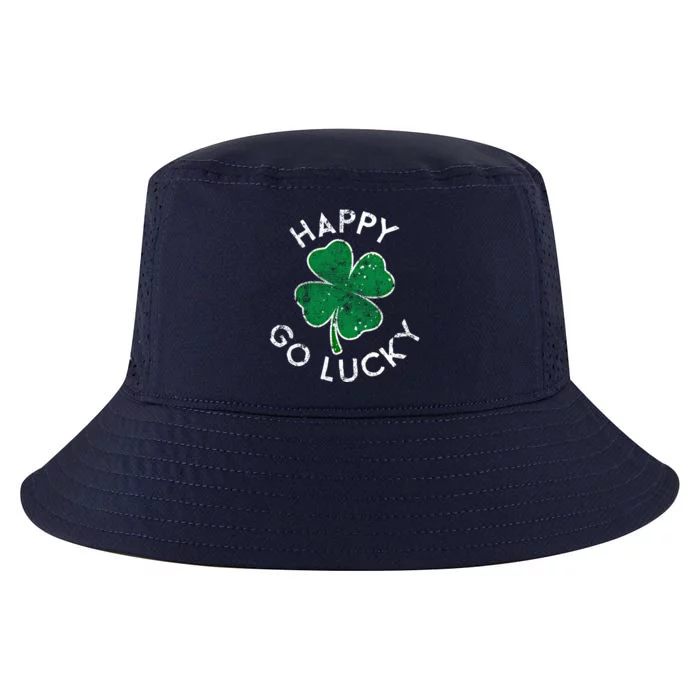 Happy Go Luck Lucky Clover St Patrick's Day Distress Great Gift Cool Comfort Performance Bucket Hat