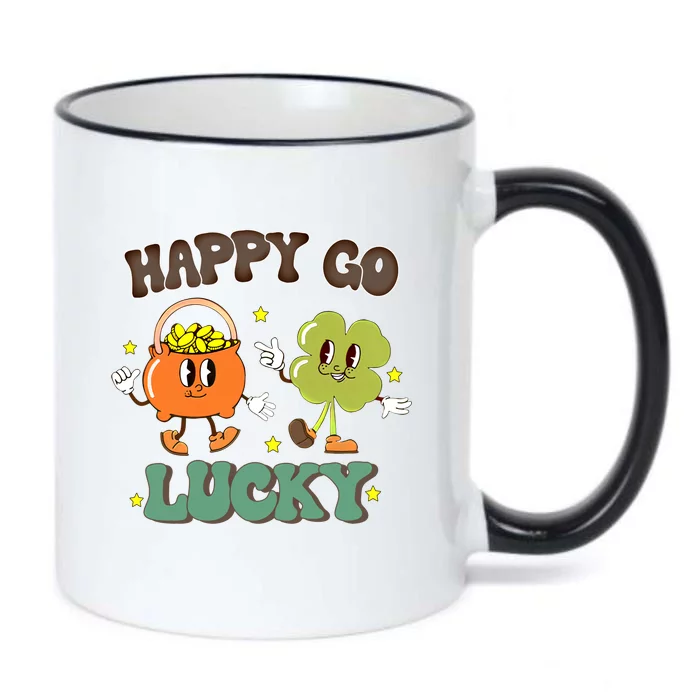 Happy Go Lucky Funny St Patrick Day Groovy Cool Gift Black Color Changing Mug