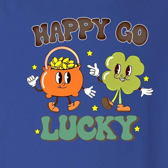 Happy Go Lucky Funny St Patrick Day Groovy Cool Gift Toddler Long Sleeve Shirt