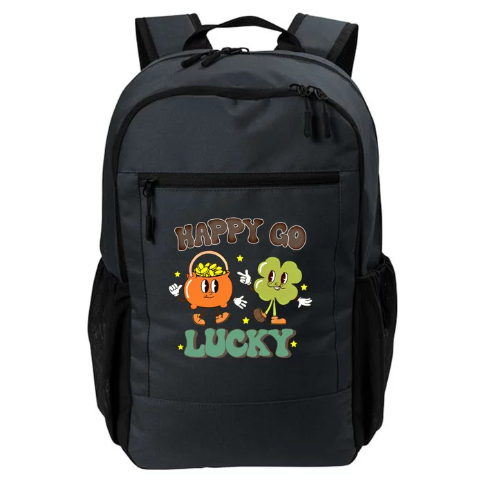 Happy Go Lucky Funny St Patrick Day Groovy Cool Gift Daily Commute Backpack