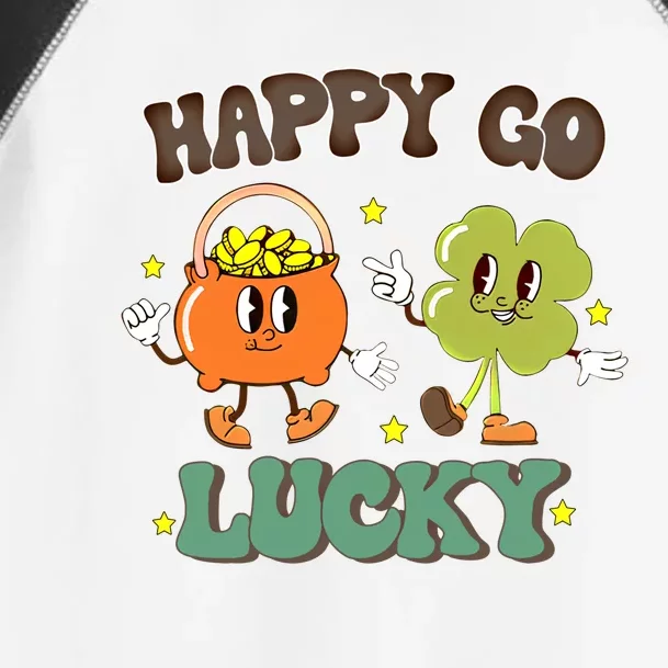 Happy Go Lucky Funny St Patrick Day Groovy Cool Gift Toddler Fine Jersey T-Shirt