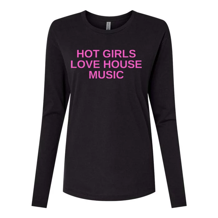 Hot G.I.R.L.S Love House Music Dj Techno Rave Edm Concert Slay Womens Cotton Relaxed Long Sleeve T-Shirt