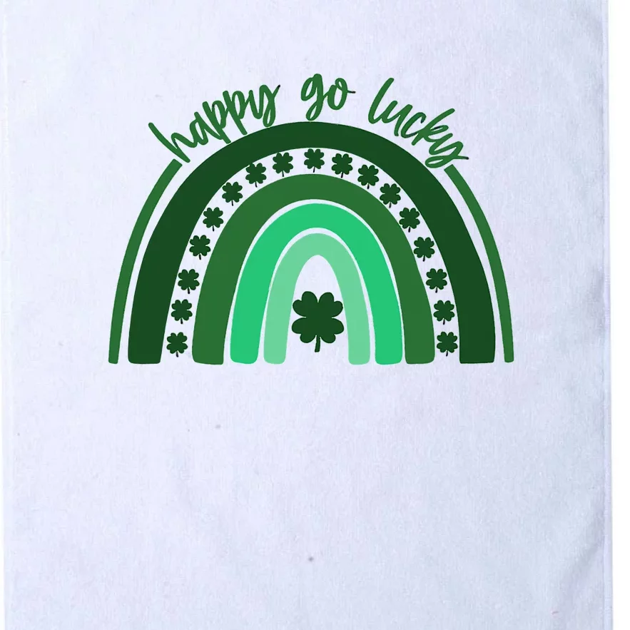 Happy Go Lucky Green Rainbow St Patricks Day Platinum Collection Golf Towel