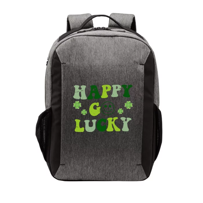 Happy Go Lucky Retro Hippie St Patrick's Day Vector Backpack