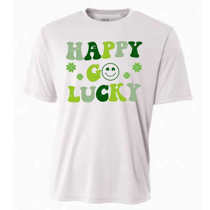 Happy Go Lucky Retro Hippie St Patrick's Day Cooling Performance Crew T-Shirt