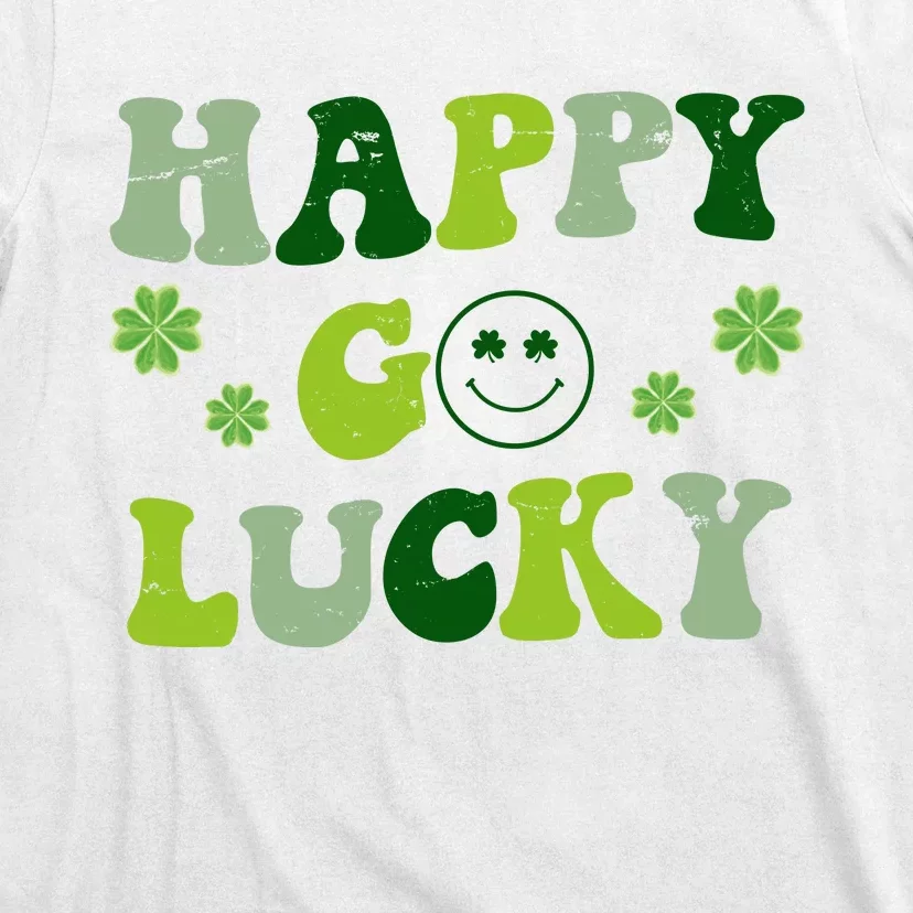 Happy Go Lucky Retro Hippie St Patrick's Day T-Shirt