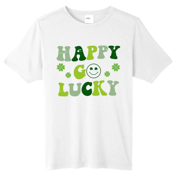 Happy Go Lucky Retro Hippie St Patrick's Day ChromaSoft Performance T-Shirt