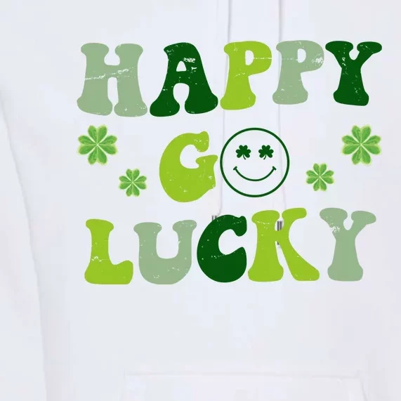 Happy Go Lucky Retro Hippie St Patrick's Day Premium Hoodie