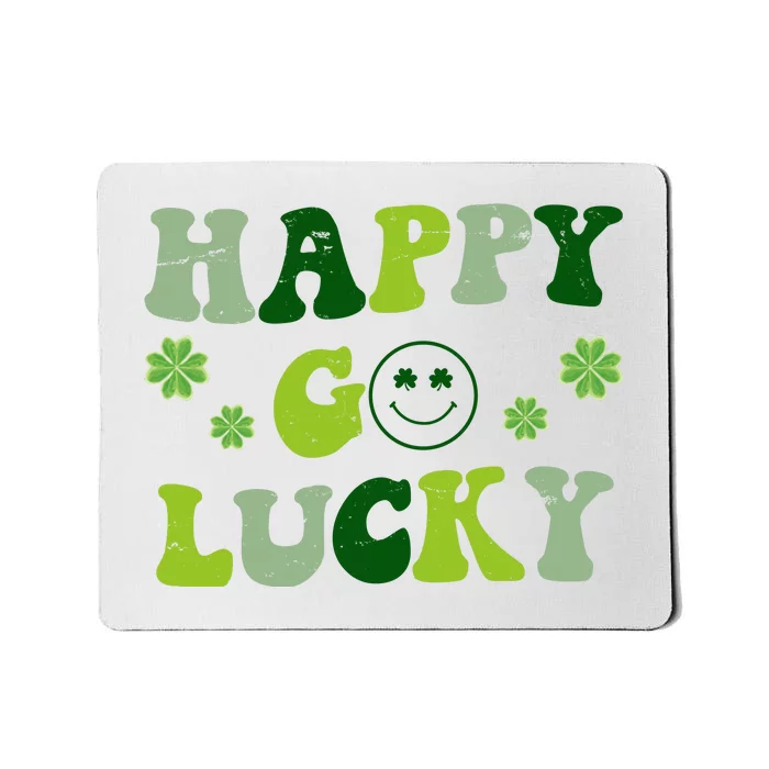 Happy Go Lucky Retro Hippie St Patrick's Day Mousepad