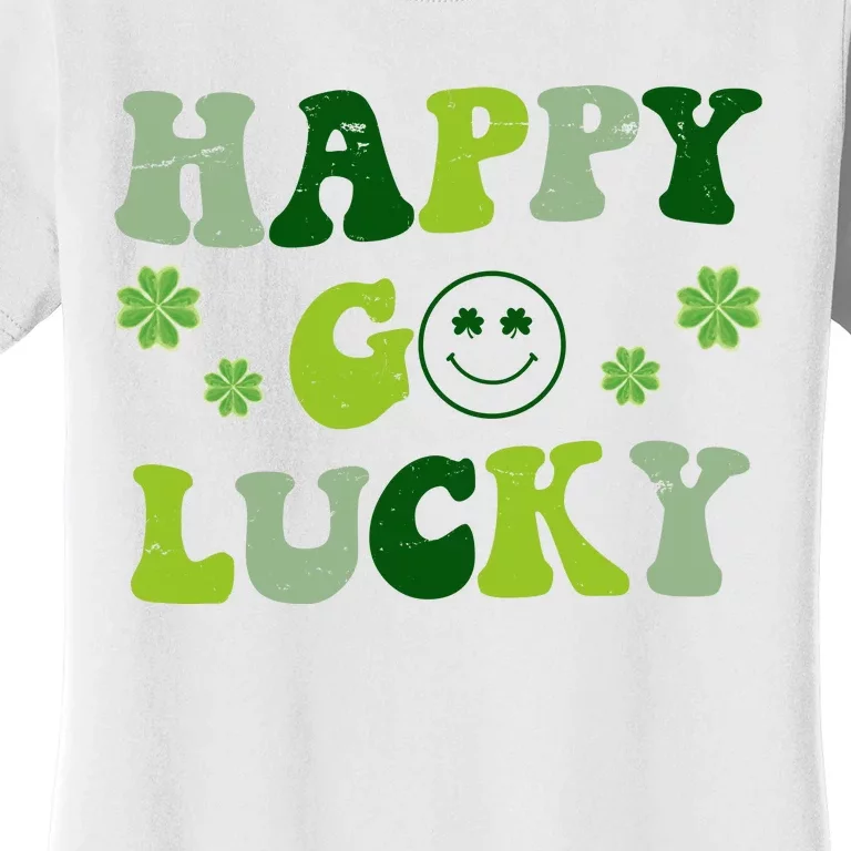 Happy Go Lucky Retro Hippie St Patrick's Day Women's T-Shirt