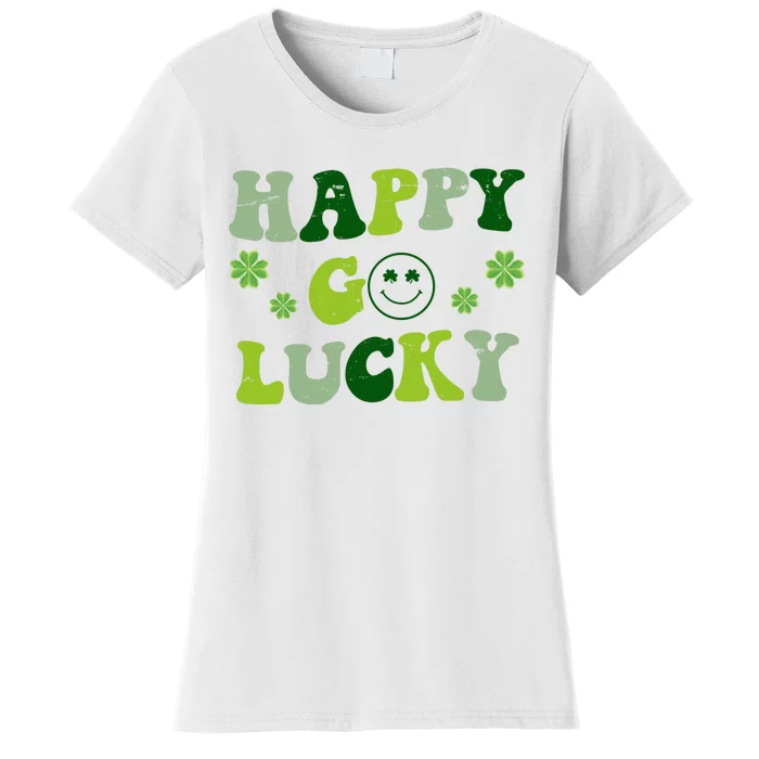 Happy Go Lucky Retro Hippie St Patrick's Day Women's T-Shirt