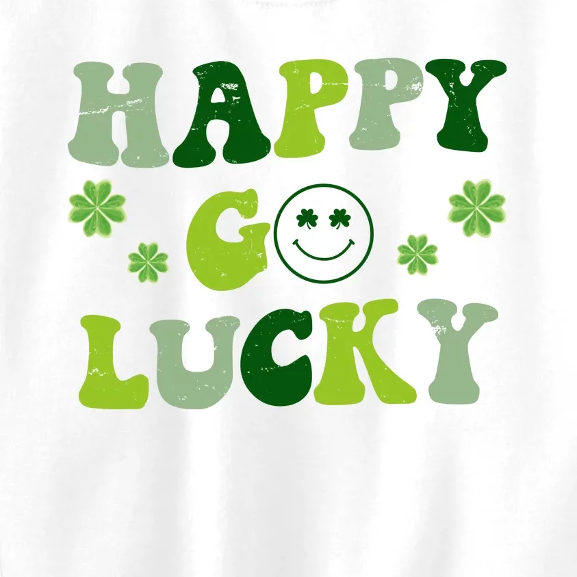 Happy Go Lucky Retro Hippie St Patrick's Day Kids Sweatshirt