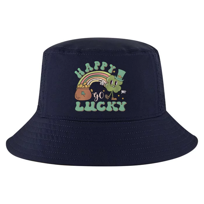 Happy Go Lucky Rainbow Shamrock St Patricks Day Retro Groovy Gift Cool Comfort Performance Bucket Hat