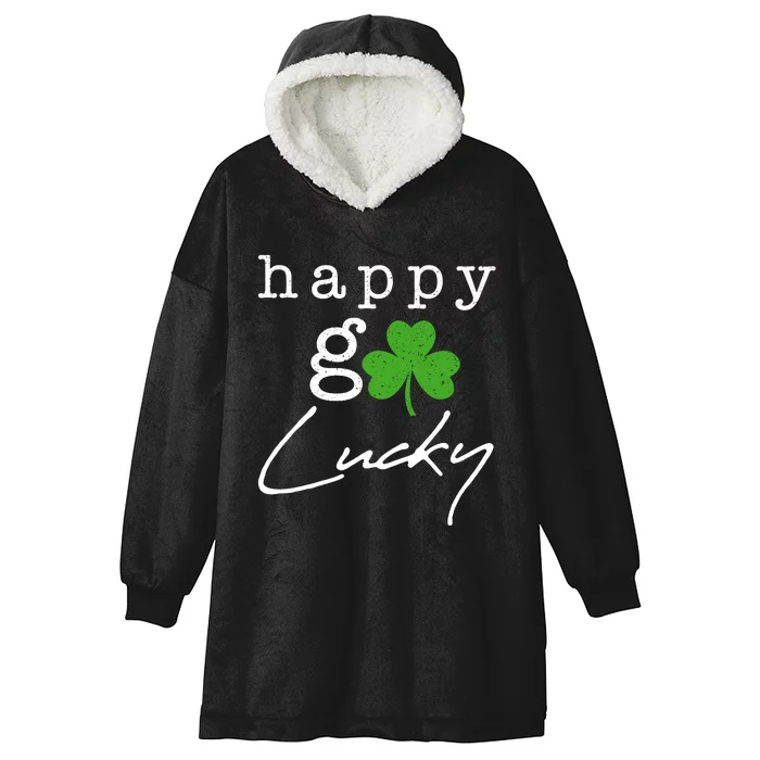 Happy Go Lucky Irish St Paddys Day Hooded Wearable Blanket