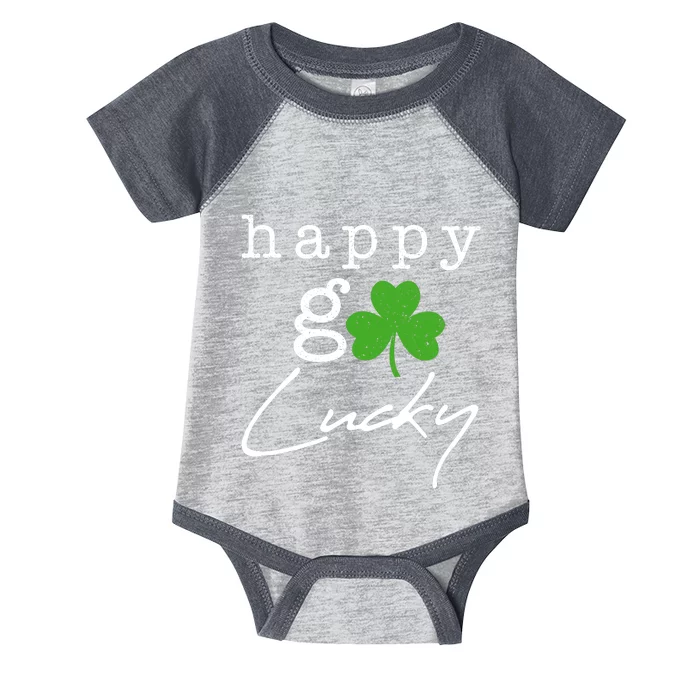 Happy Go Lucky Irish St Paddys Day Infant Baby Jersey Bodysuit