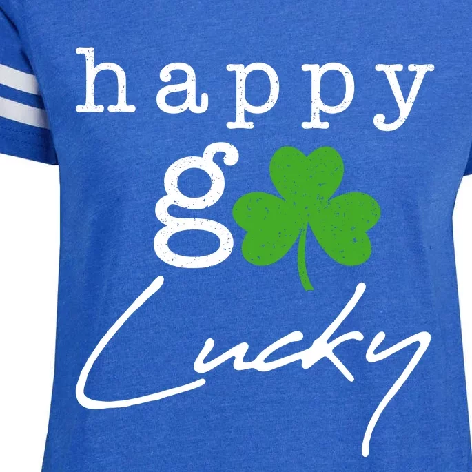 Happy Go Lucky Irish St Paddys Day Enza Ladies Jersey Football T-Shirt