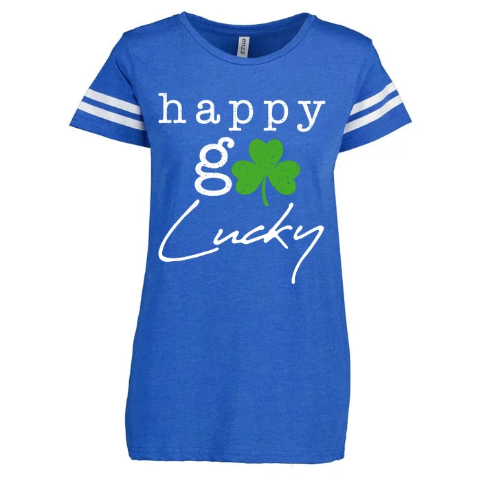 Happy Go Lucky Irish St Paddys Day Enza Ladies Jersey Football T-Shirt