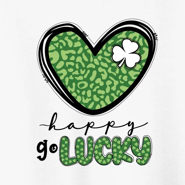 Happy Go Lucky Leopard Heart St Patrick Day Toddler T-Shirt