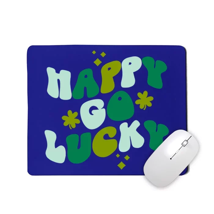 Happy Go Lucky Retro St Patrick's Day Shamrock Vintage Meaningful Gift Mousepad