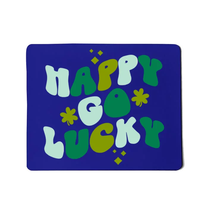 Happy Go Lucky Retro St Patrick's Day Shamrock Vintage Meaningful Gift Mousepad