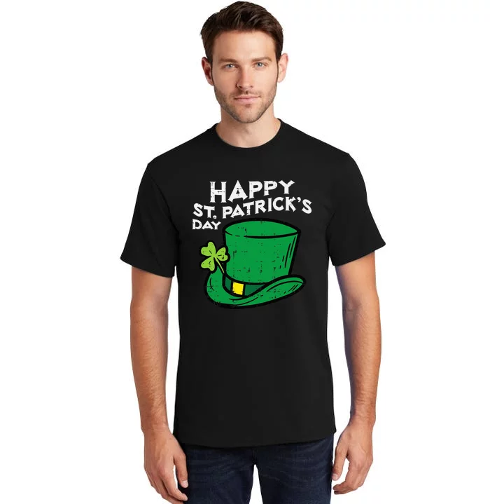 Happy Go Lucky St Patricks Day Leprechaun Hat Tall T-Shirt