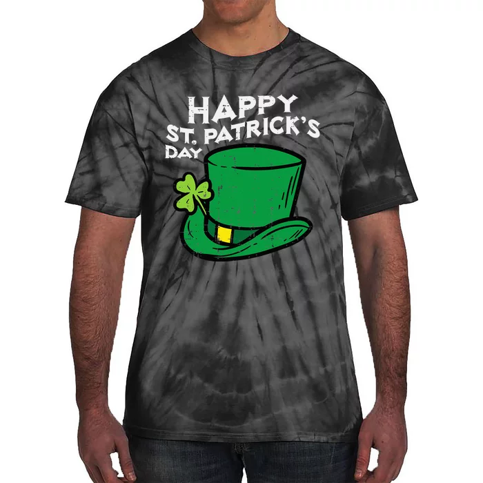 Happy Go Lucky St Patricks Day Leprechaun Hat Tie-Dye T-Shirt