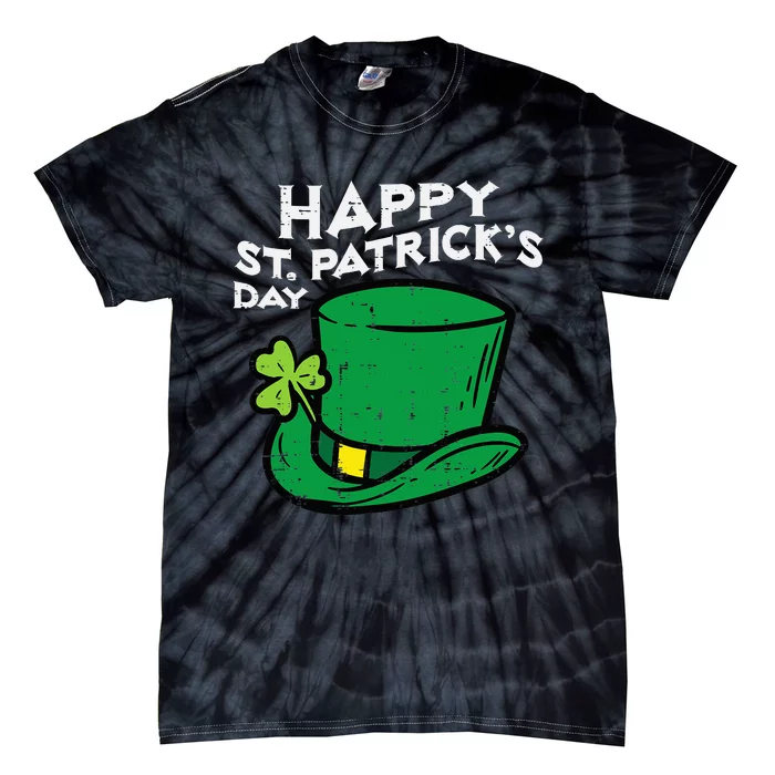 Happy Go Lucky St Patricks Day Leprechaun Hat Tie-Dye T-Shirt