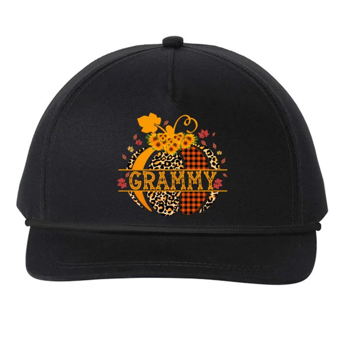 Halloween Grammy Leopard Pumpkin Grandma Fall Season Cute Gift Snapback Five-Panel Rope Hat