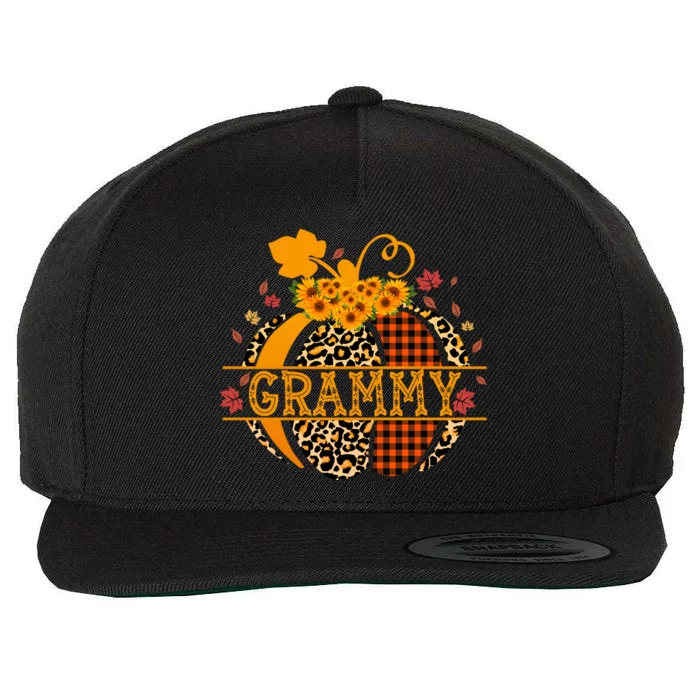 Halloween Grammy Leopard Pumpkin Grandma Fall Season Cute Gift Wool Snapback Cap