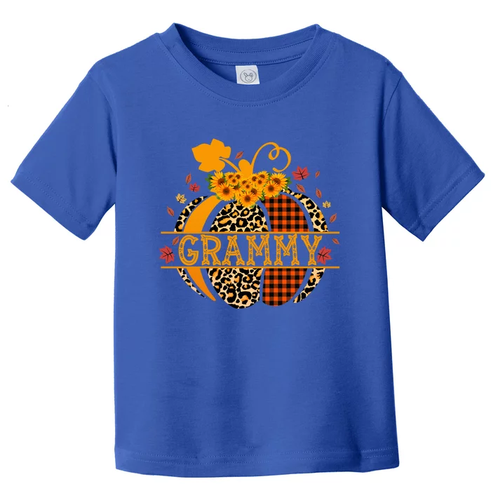 Halloween Grammy Leopard Pumpkin Grandma Fall Season Cute Gift Toddler T-Shirt