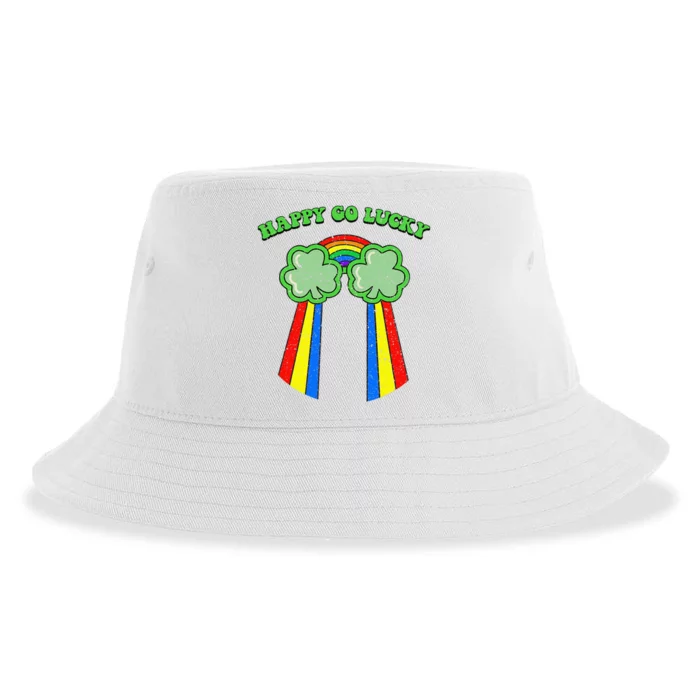 Happy Go Lucky Rainbow Shamrock Irish St. Patrick's Day Sustainable Bucket Hat