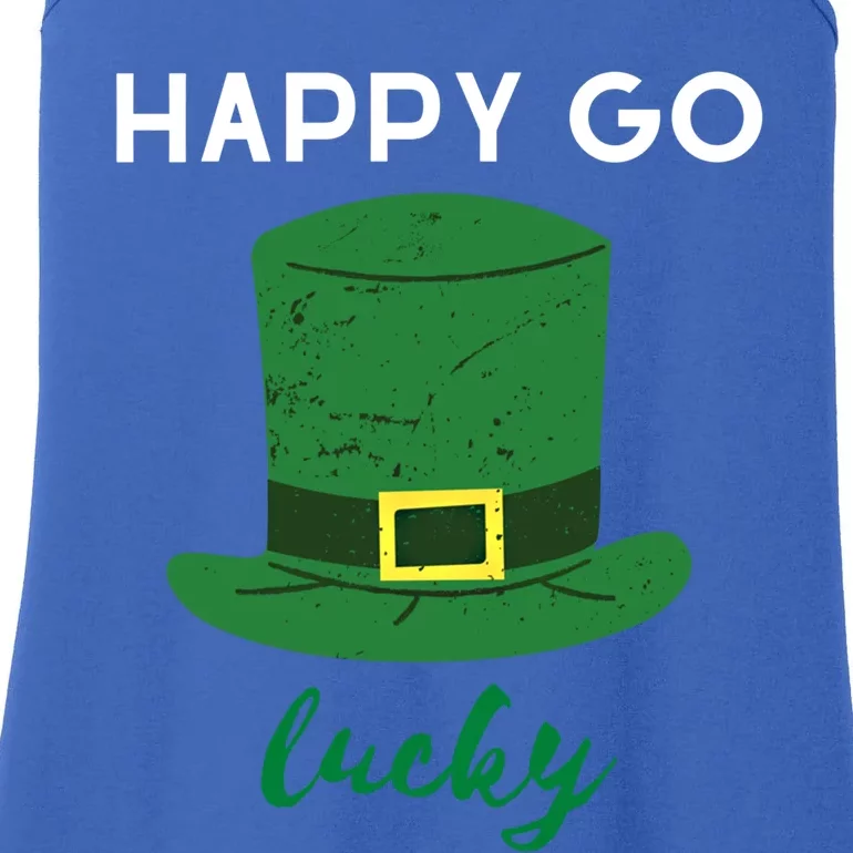 Happy Go Lucky St Patricks Day Leprechaun Hat Design Irish Gift Ladies Essential Tank