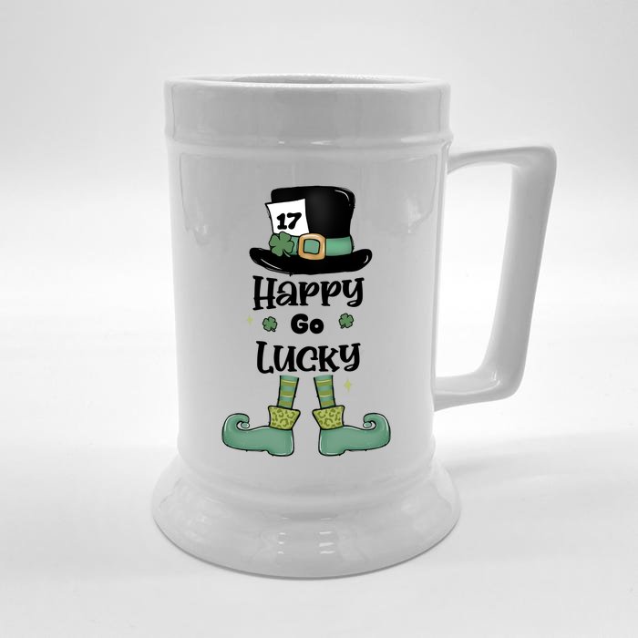 Happy Go Lucky St Patricks Day Front & Back Beer Stein