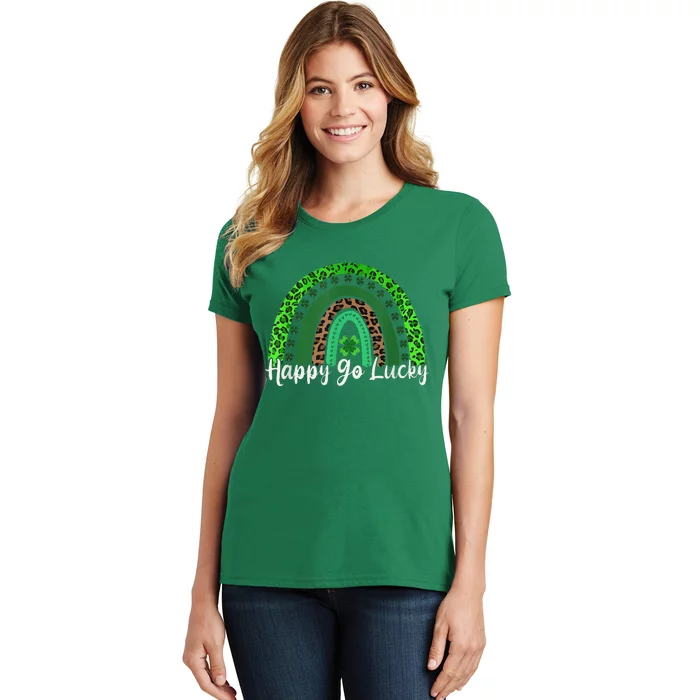 HAPPY GO LUCKY Irish Shamrock St. Patrick's Day Women's T-Shirt